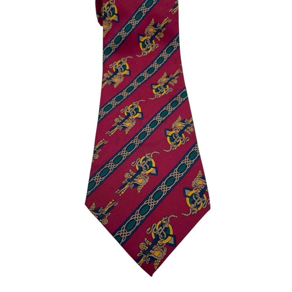 BSL Ireland Celtic Mens 60x4 Multicolored Striped Hand Finished Silk Tie (TE5)